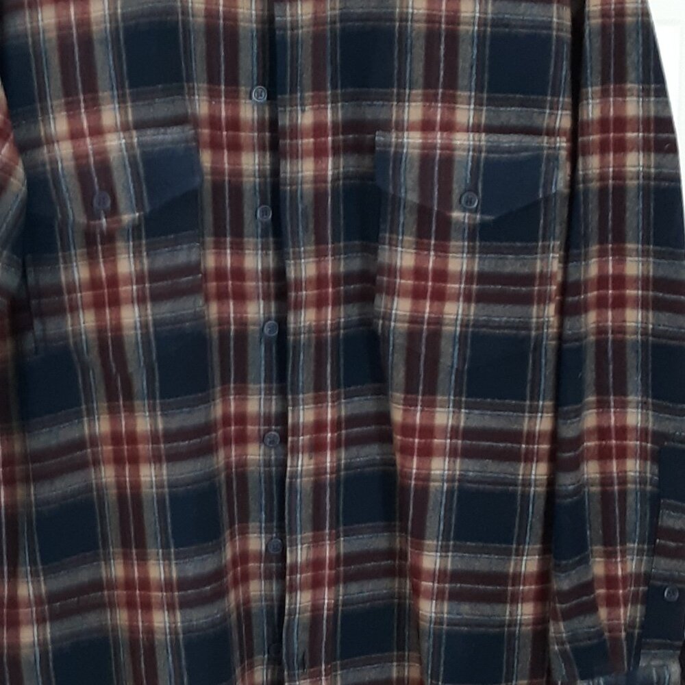 Pendleton Mens Med Long Wool plaid Shirt EUC - Picture 4 of 4